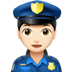 👮🏻‍♀️ woman police officer: light skin tone display on Apple